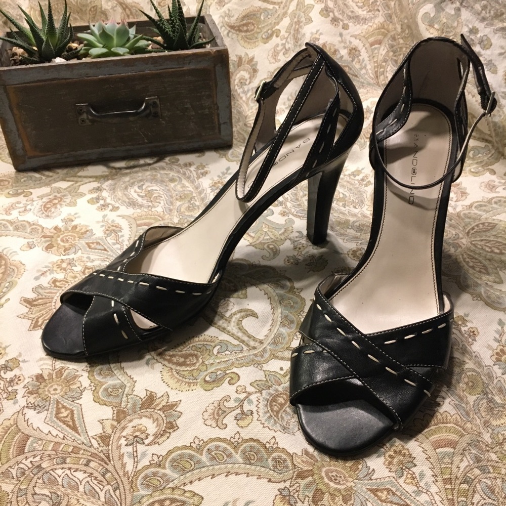 Bandolino Loreen Black Heels with Ankle Straps